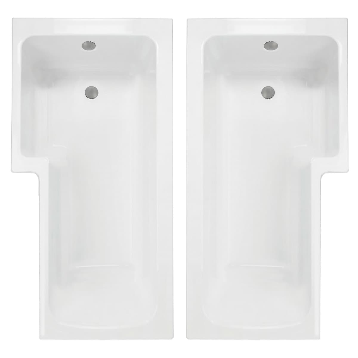 L Shaped 1700 Acrylic Shower Bath Left Handed