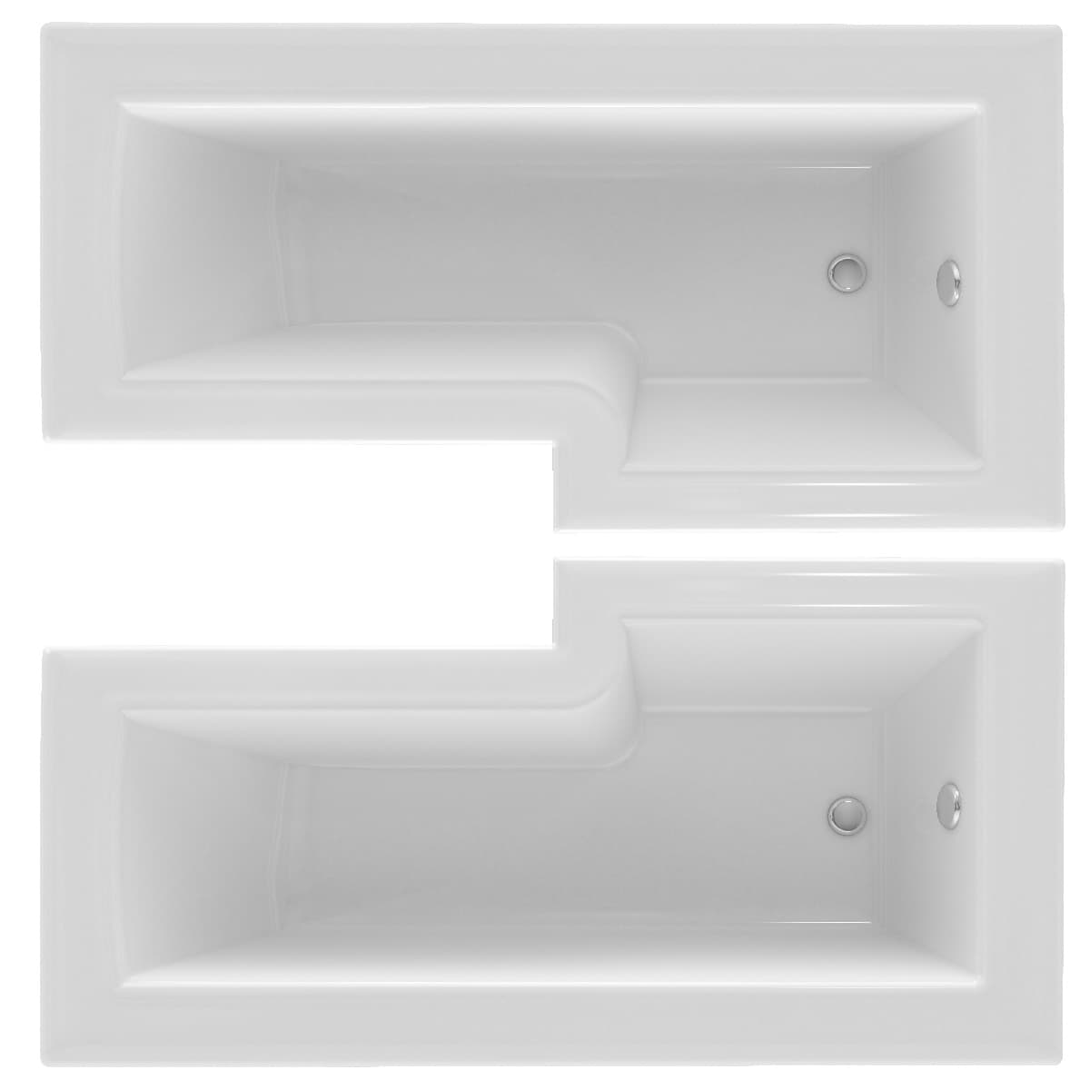 L Shaped 1500 Acrylic Shower Bath Left Handed
