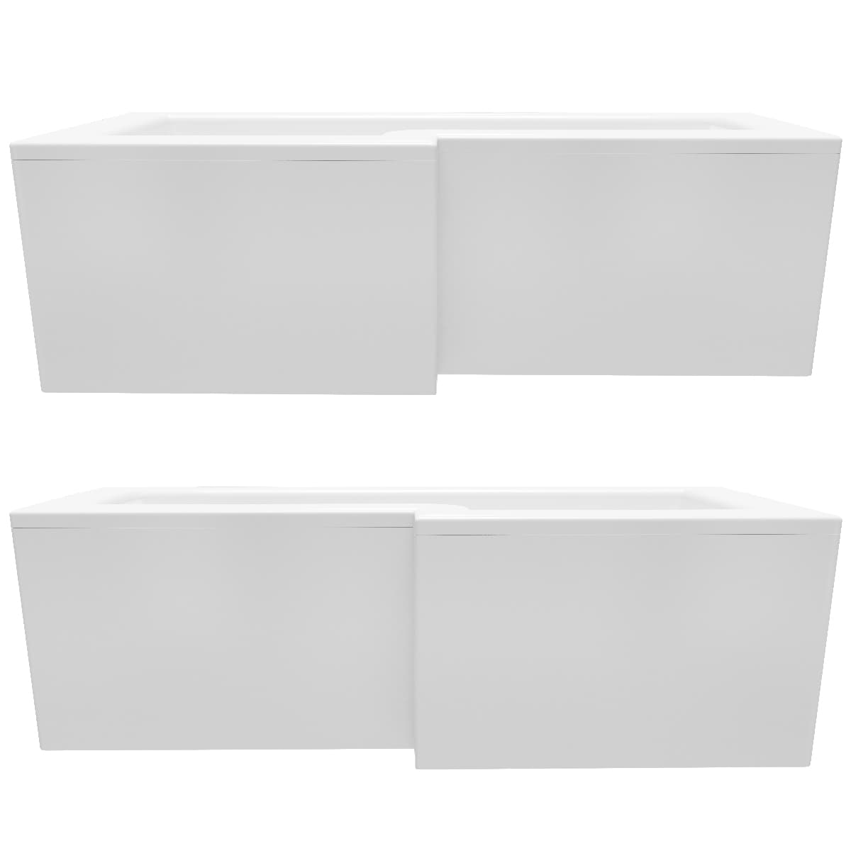 L Shaped 1500 Acrylic Shower Bath Left Handed