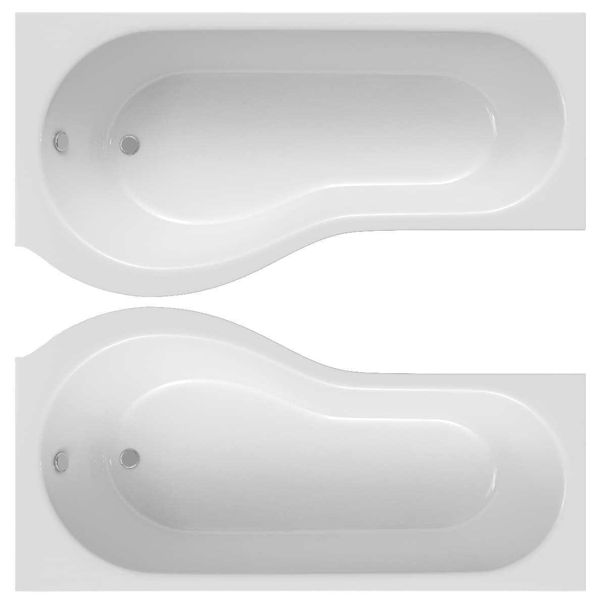 P Shaped 1500 Acrylic Shower Bath Left Handed