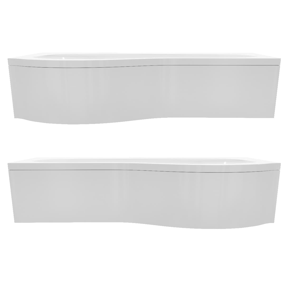 P Shaped 1700 Acrylic Shower Bath Right Handed