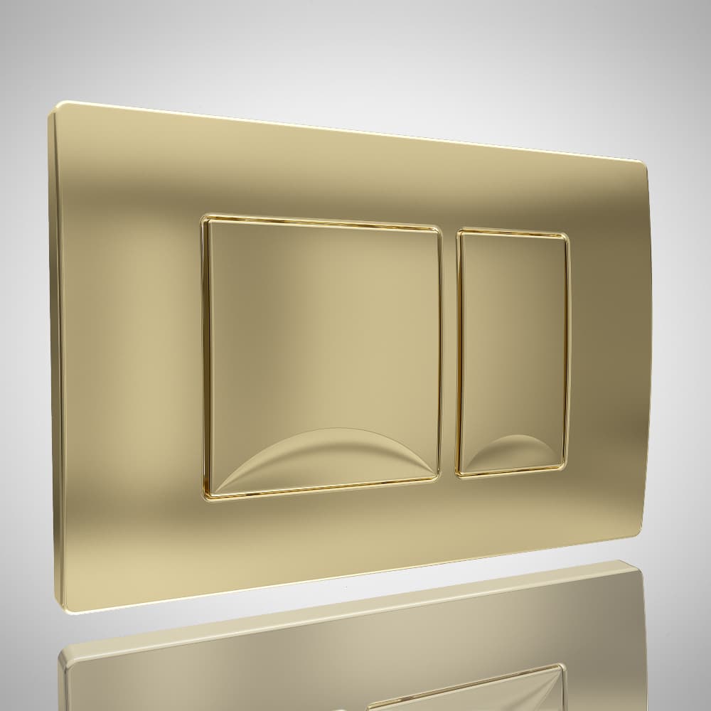 Dual Flush Plate - Rectangular - Brushed Brass P06