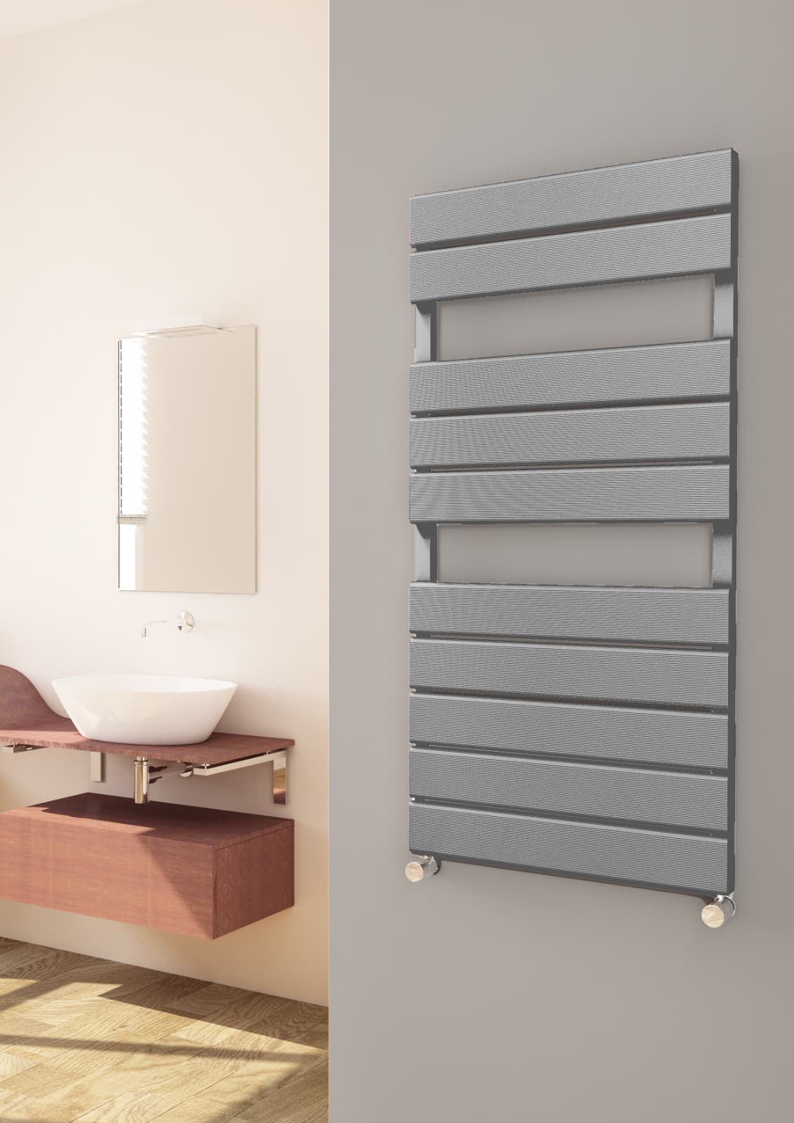 Daroca Aluminium Design Radiator, 500x1255, Horizontal, POLISHED
