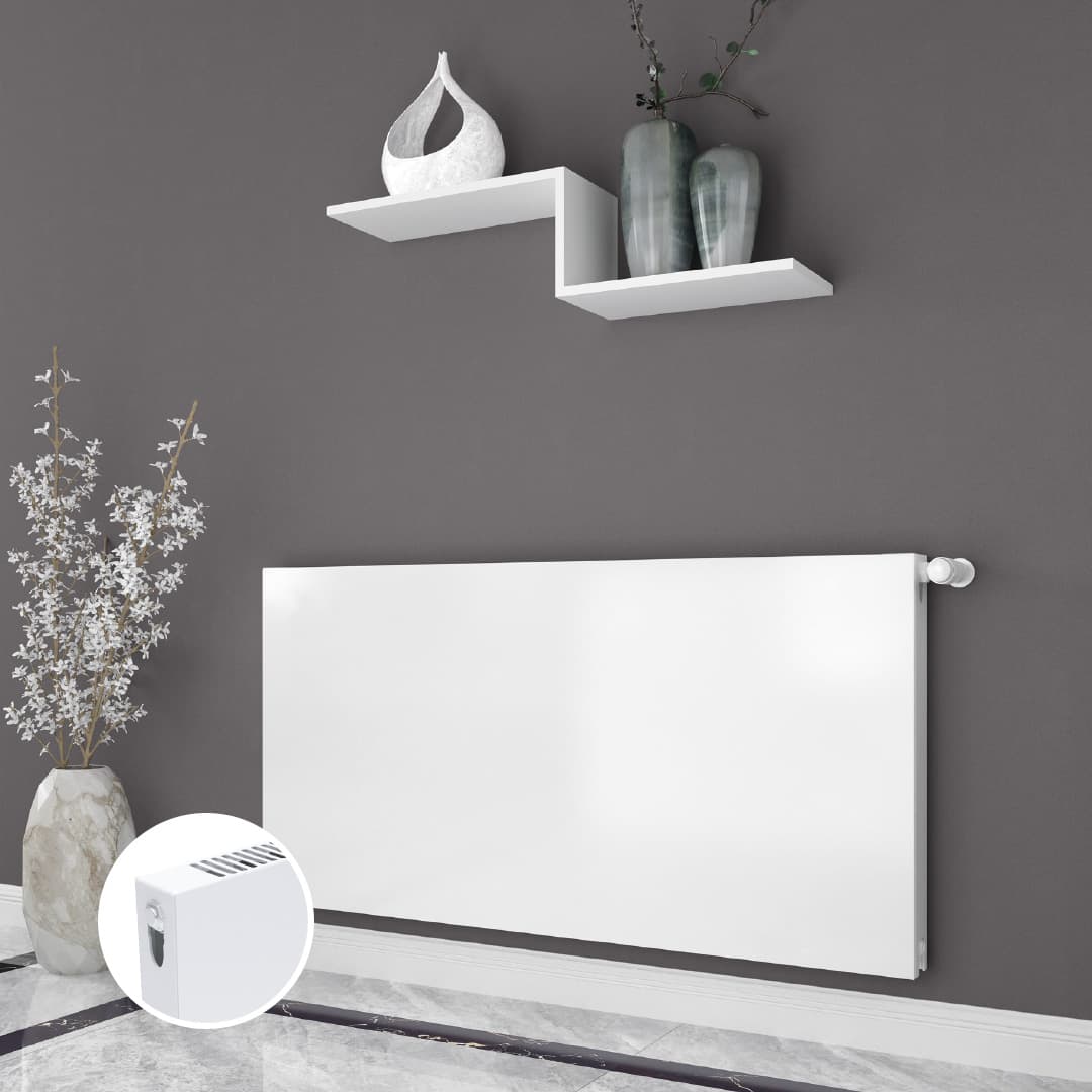 FLAT DOUBLE STEEL DESIGN RADIATOR 600x600 WHITE