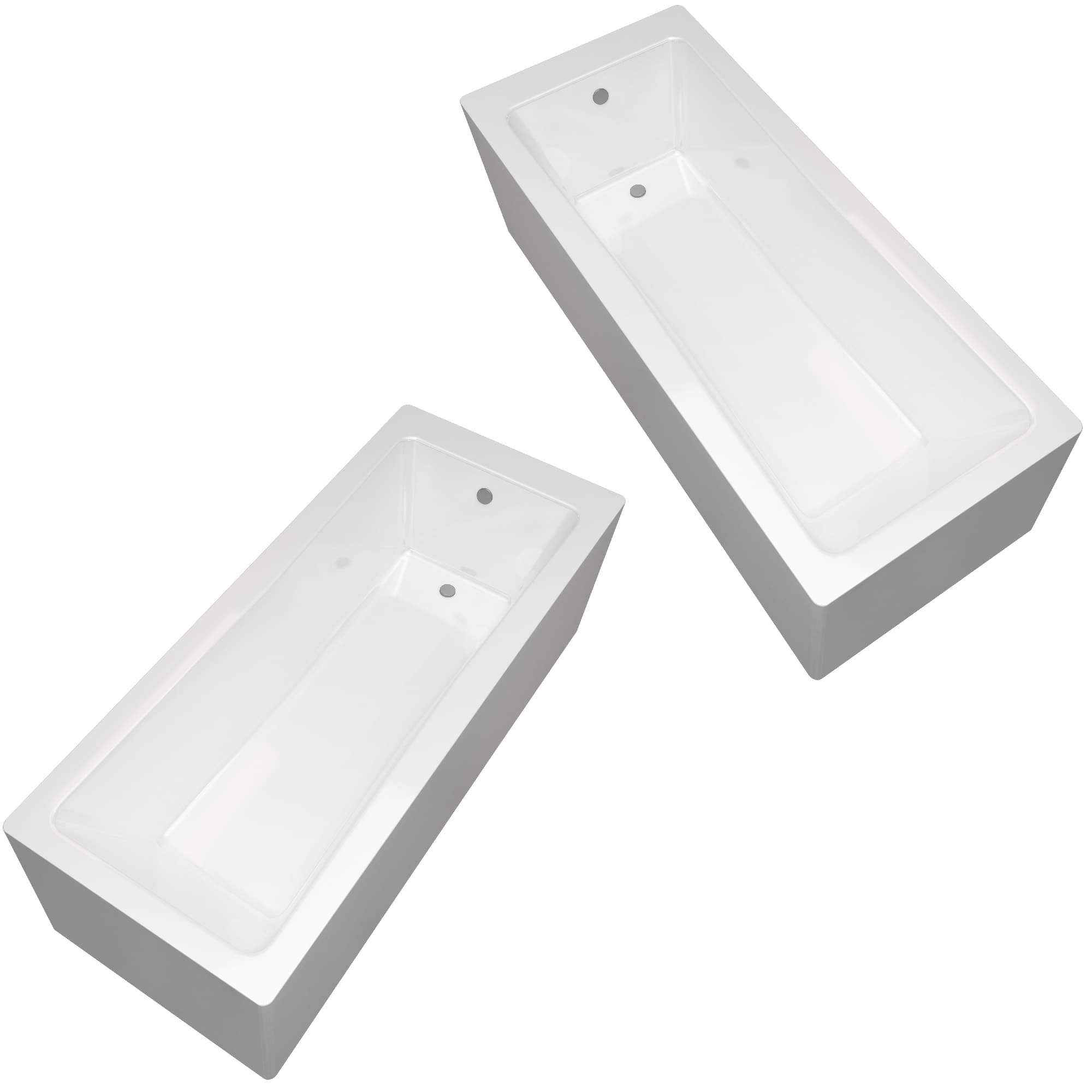 Granada 1600x700mm Single Ended Square Acrylic Bath