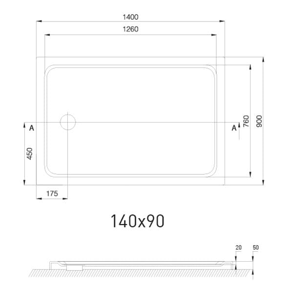 Salerno Dikdörtgen Duş Flat 140*90