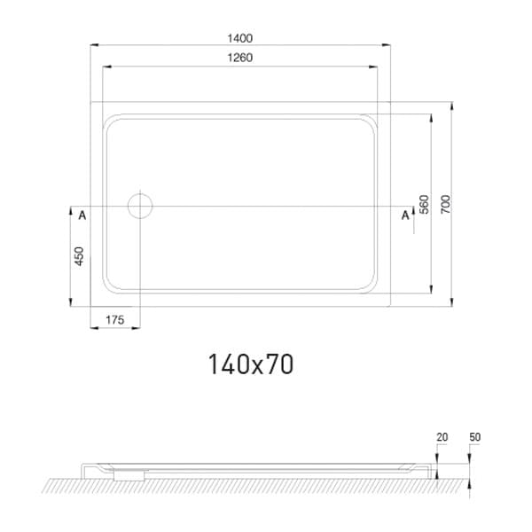 Salerno Dikdörtgen Duş Flat 140*70