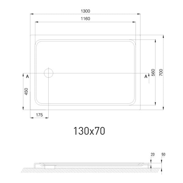 Salerno Dikdörtgen Duş Flat 130*70