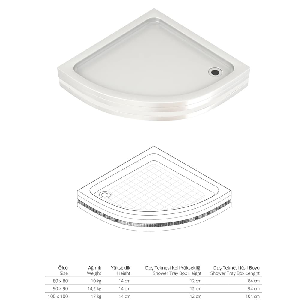 Magna Oval Duş 80*80 (K+A+P)