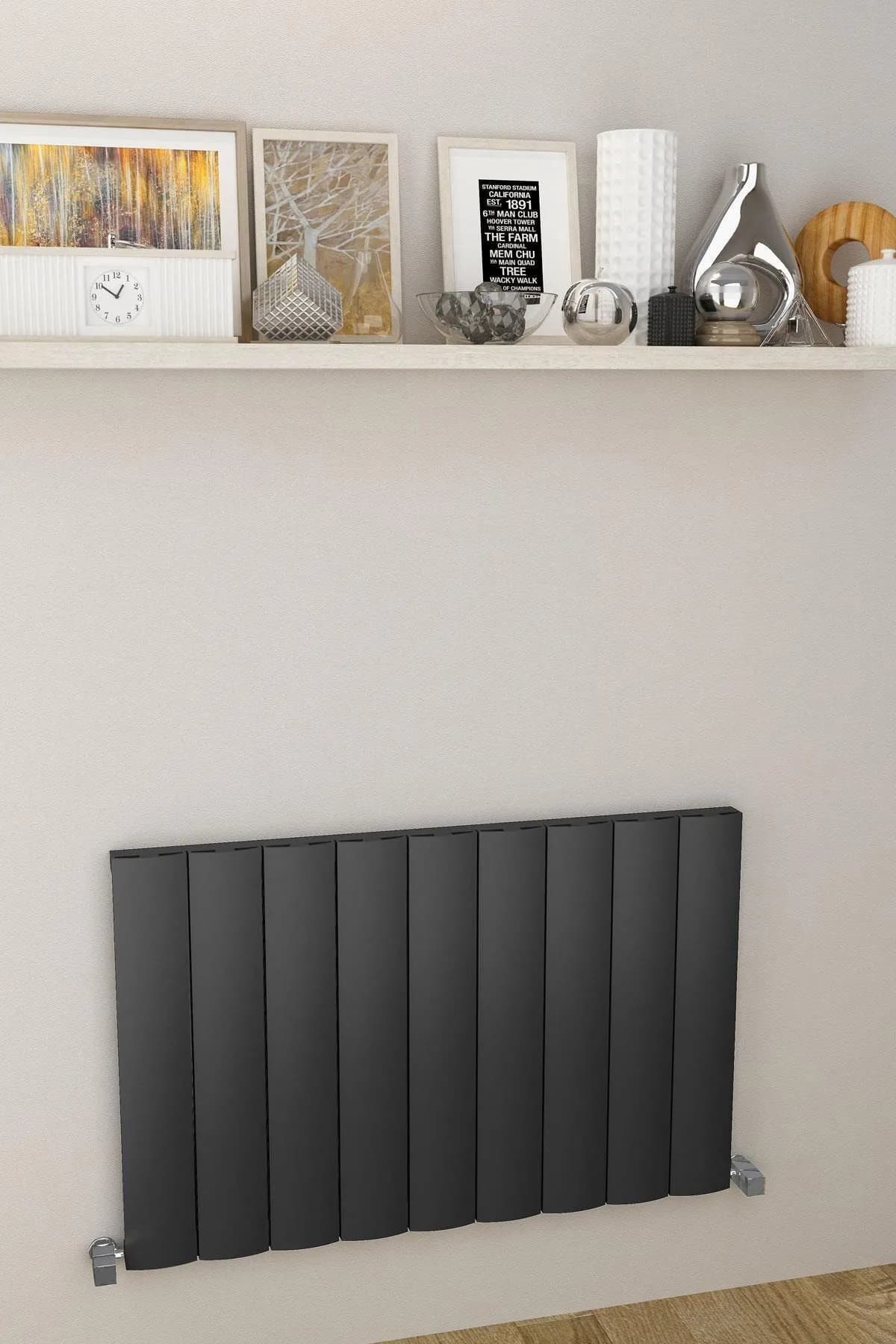 Simetrik Dizayn Radyatör Antrasit Alüminyum Yatay (Single) 600 X 1130 Mm