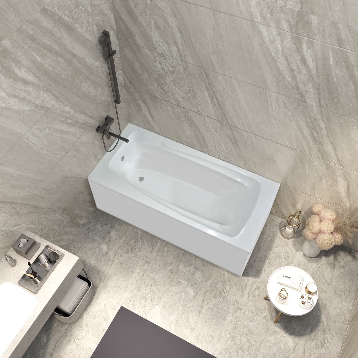 Marbella 1700x750mm Single Ended Round Acrylic Bath