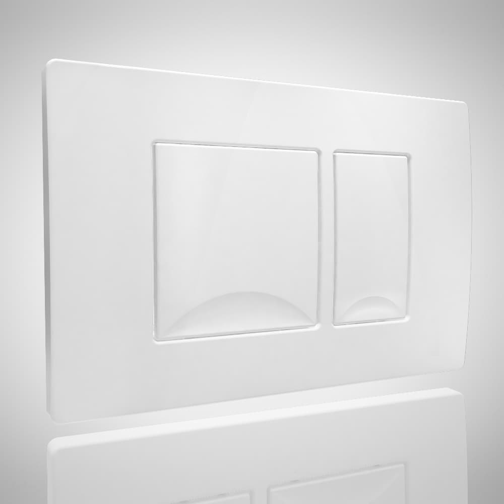 Dual Flush Plate - Rectangular - White P06
