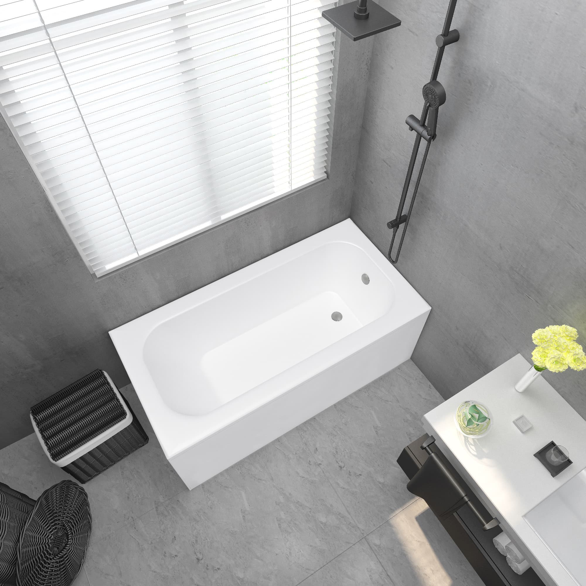 Livorno 1400x800mm Single Ended Round Acrylic Bath
