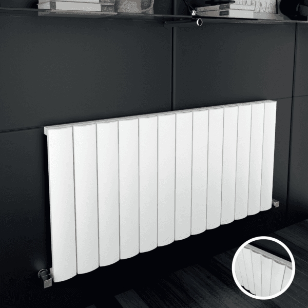 Malaga Aluminium Design Radiator, 600x1230, Horizontal, WHITE