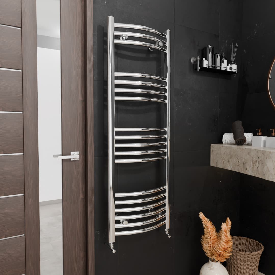 Pozo Towel Warmer Curved 400x1200 CHROME