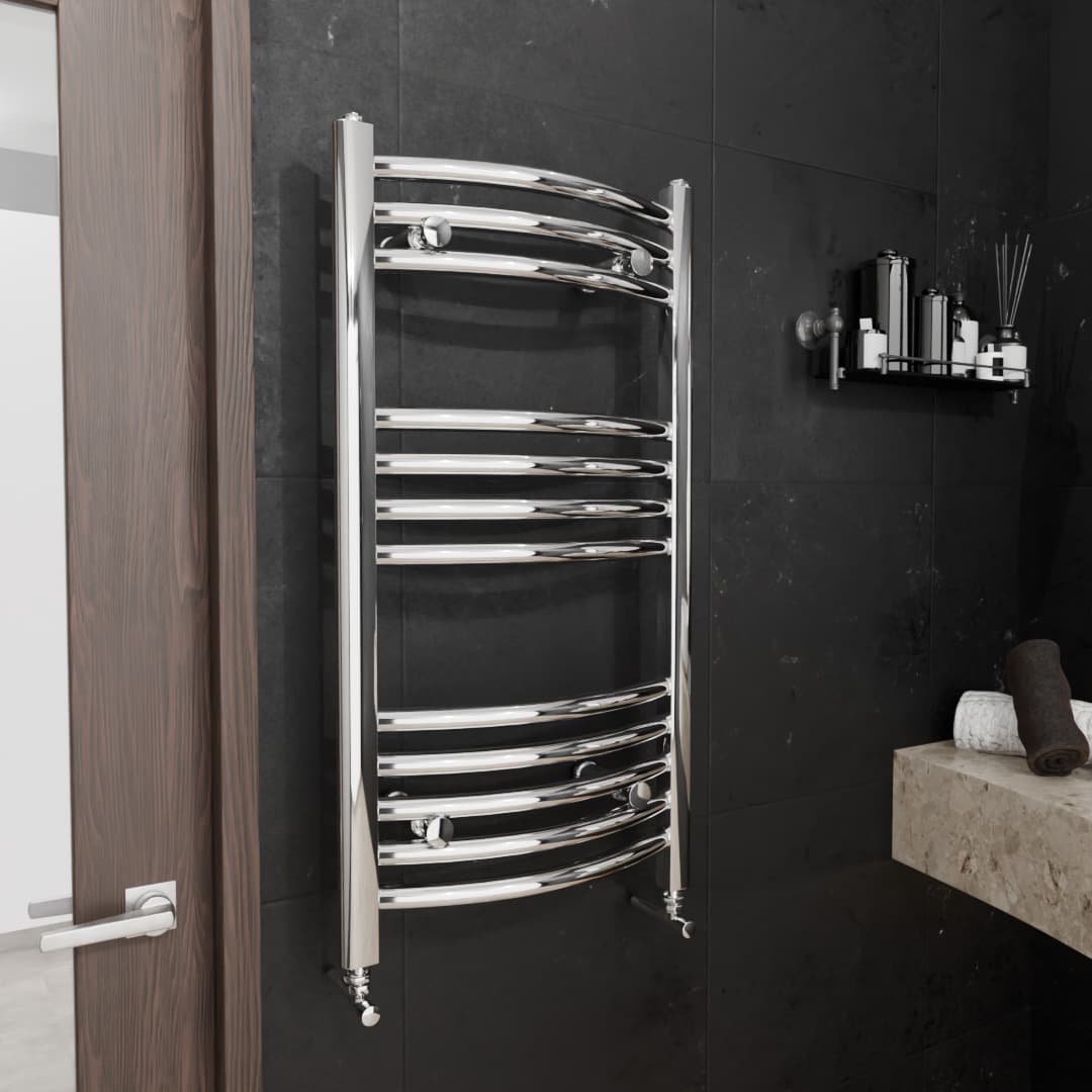 Pozo Towel Warmer Curved 400x800 CHROME
