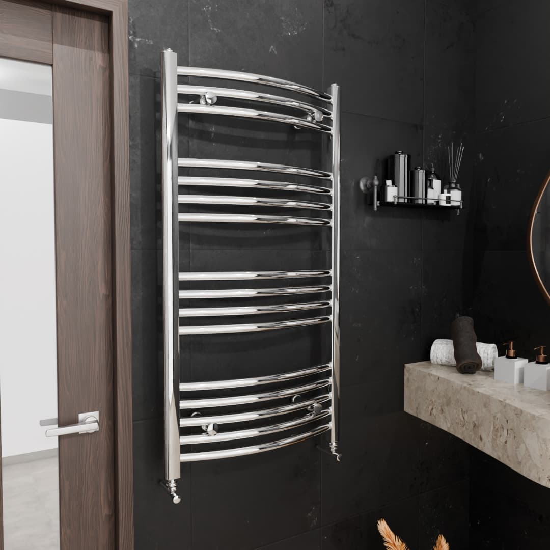 Pozo Towel Warmer Curved 500x1000 CHROME