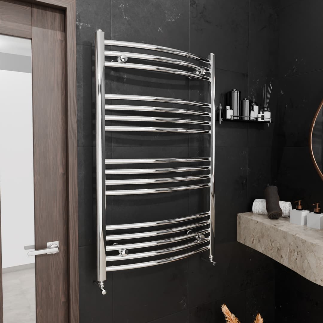 Pozo Towel Warmer Curved 600x1000 CHROME
