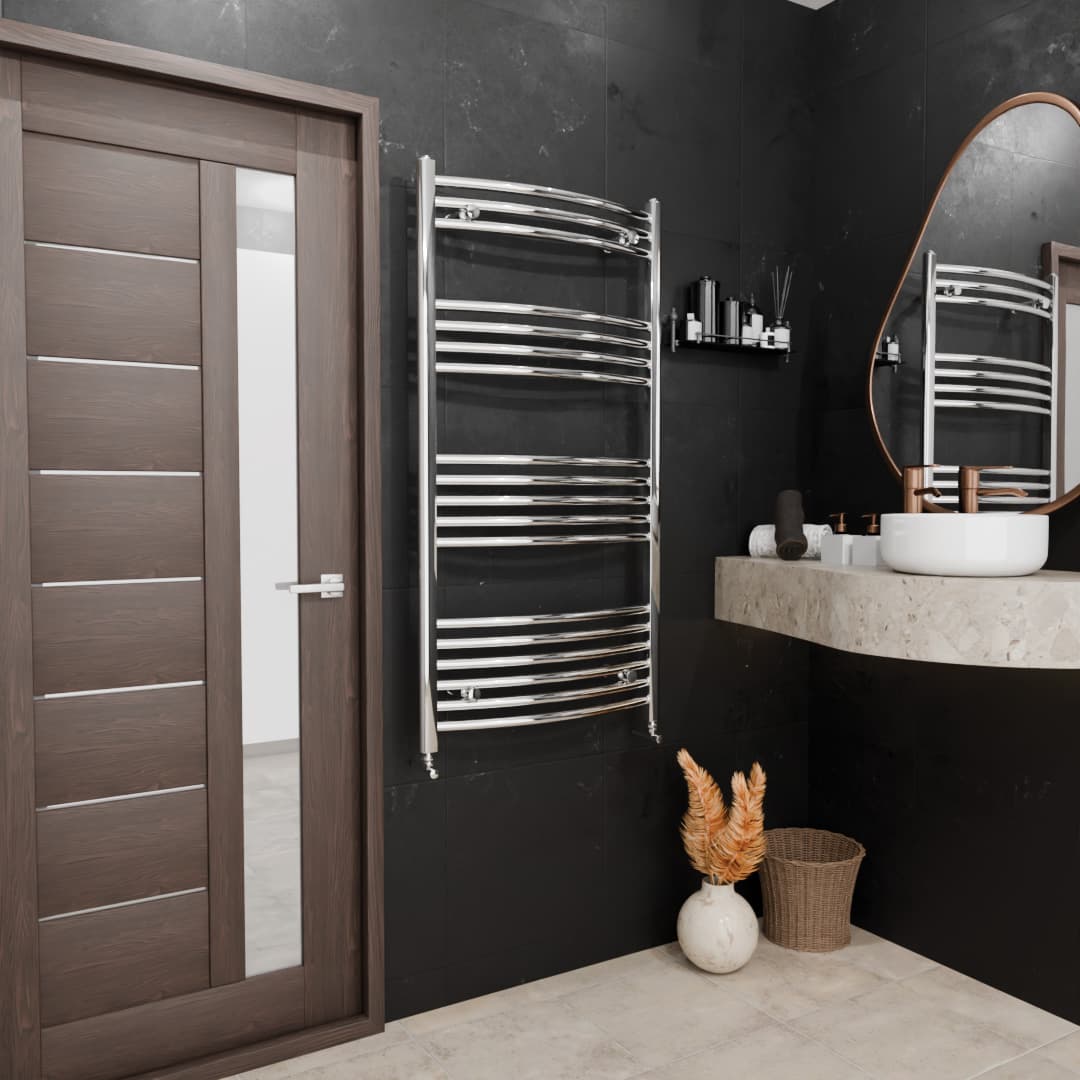 Pozo Towel Warmer Curved 600x1200 CHROME