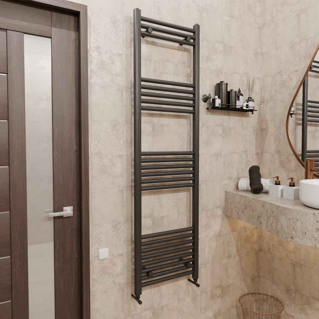 Pozo Towel Warmer Straight 400x1400 MATTE ANTHRACITE