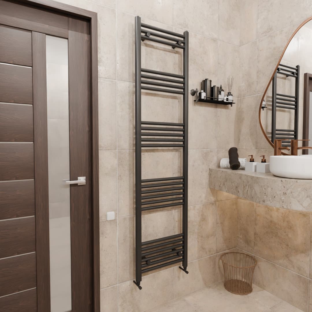 Pozo Towel Warmer Straight 400x1600 MATTE ANTHRACITE