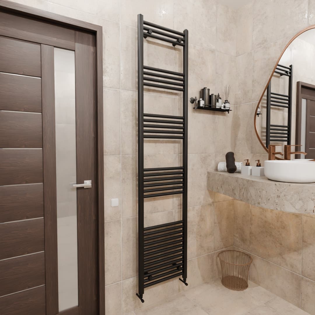 Pozo Towel Warmer Straight 400x1800 MATTE BLACK