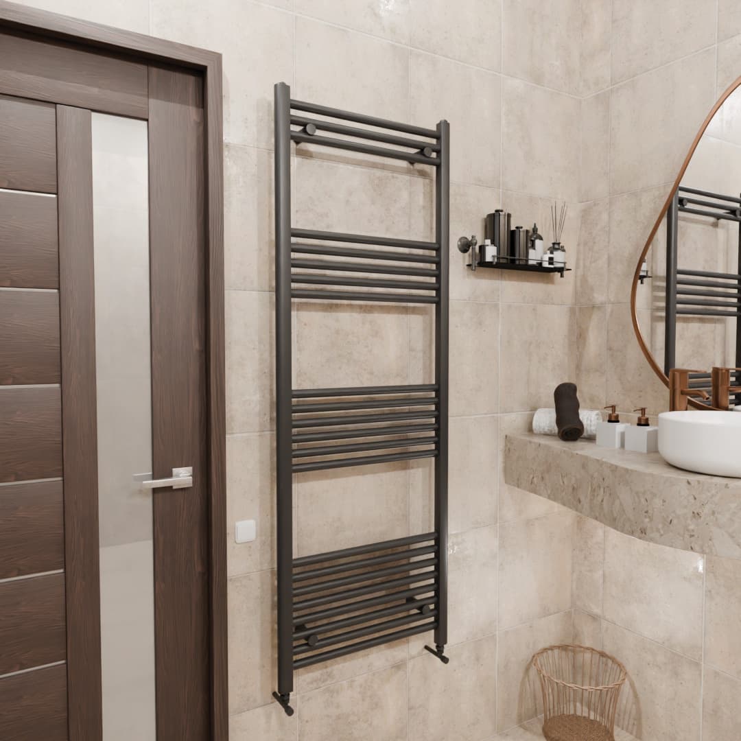 Pozo Towel Warmer Straight 500x1400 MATTE ANTHRACITE