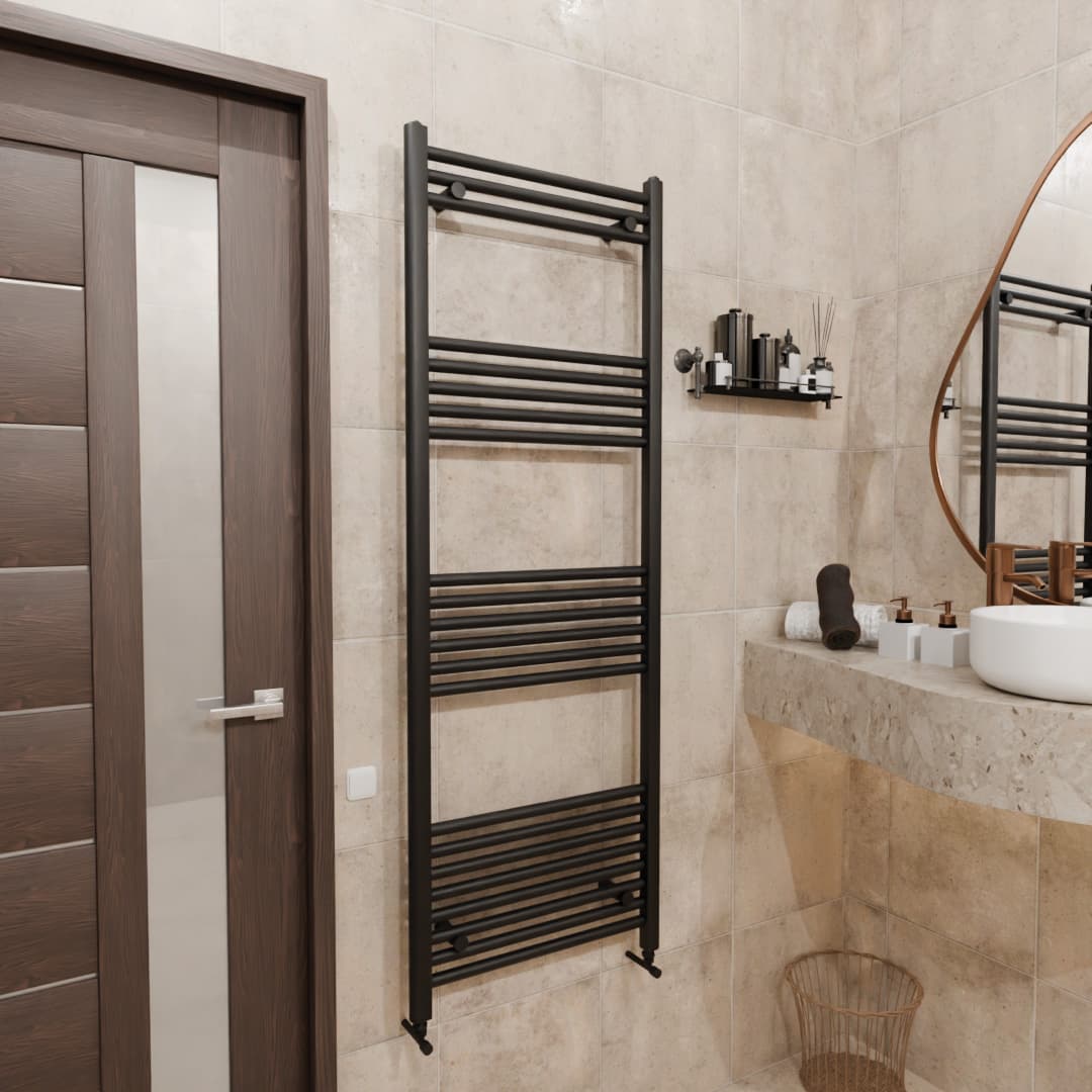 Pozo Towel Warmer Straight 500x1400 MATTE BLACK