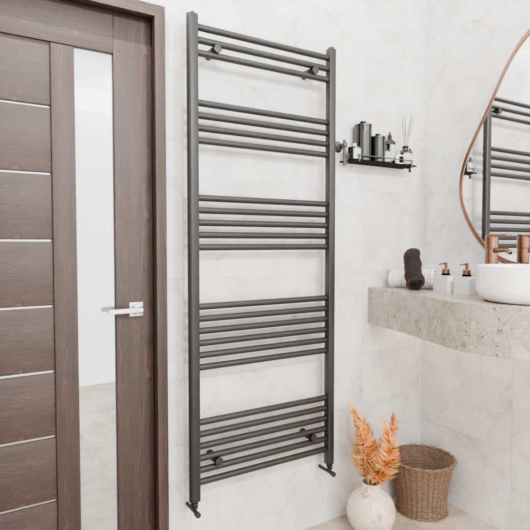 Pozo Towel Warmer Straight 600x1600 MATTE ANTHRACITE
