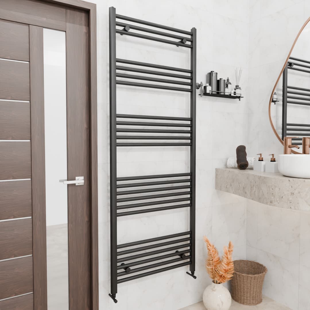 Pozo Towel Warmer Straight 600x1600 MATTE BLACK