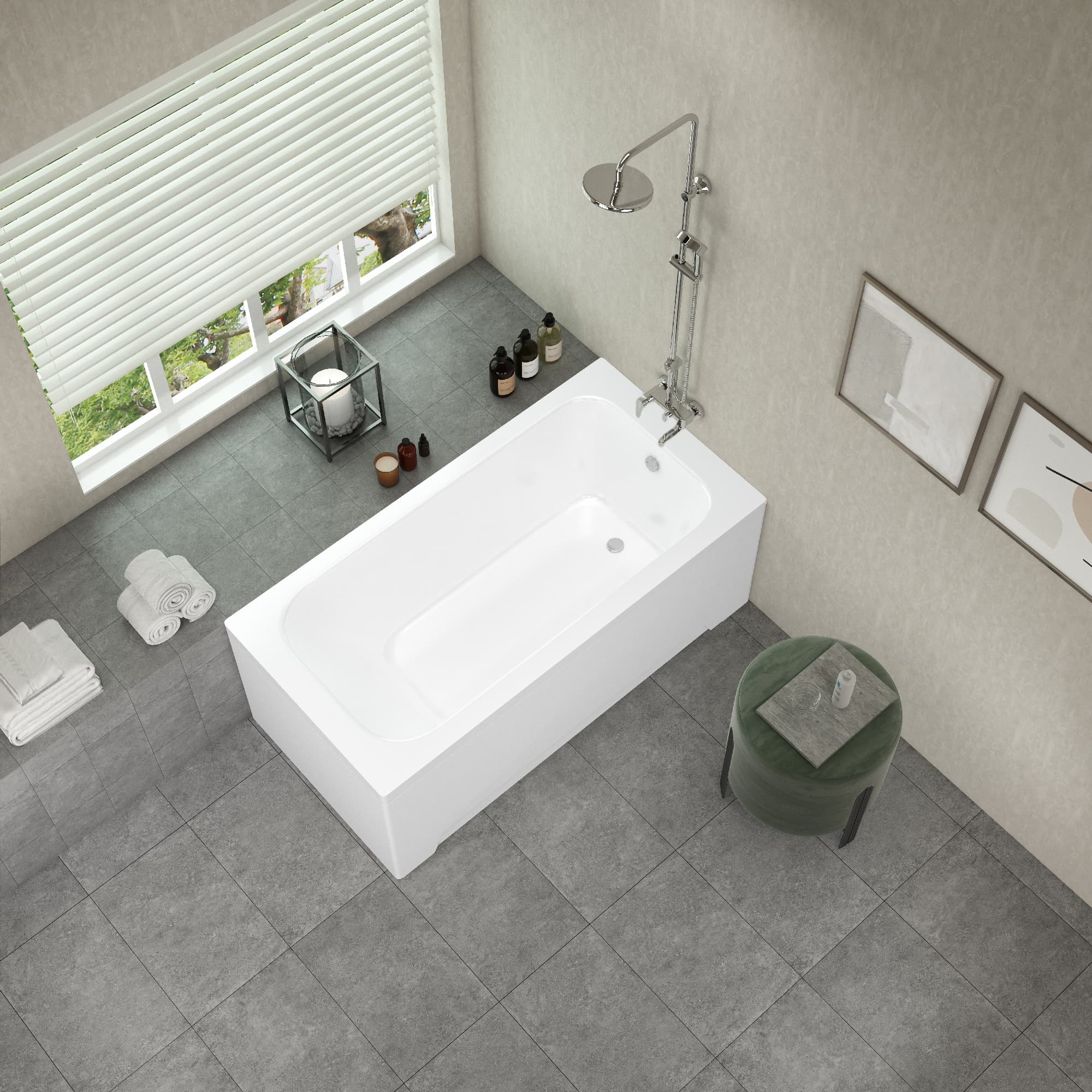 Sardunya 1400x700mm Single Ended Square Acrylic Bath
