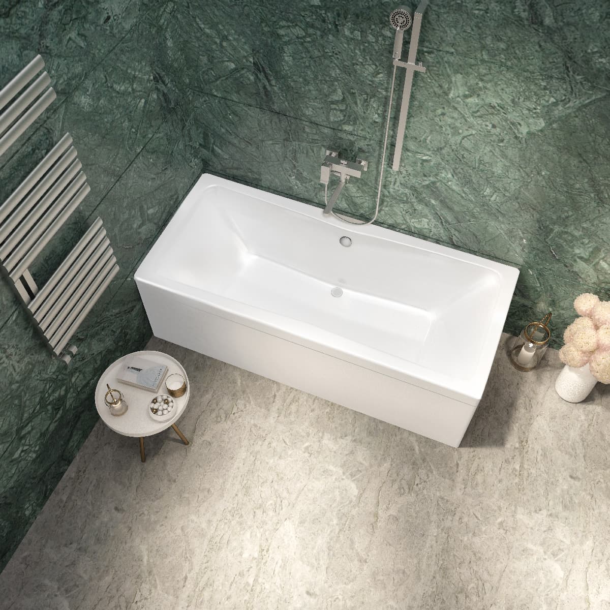 Toreno 1800x800mm Double Ended Square Acrylic Bath