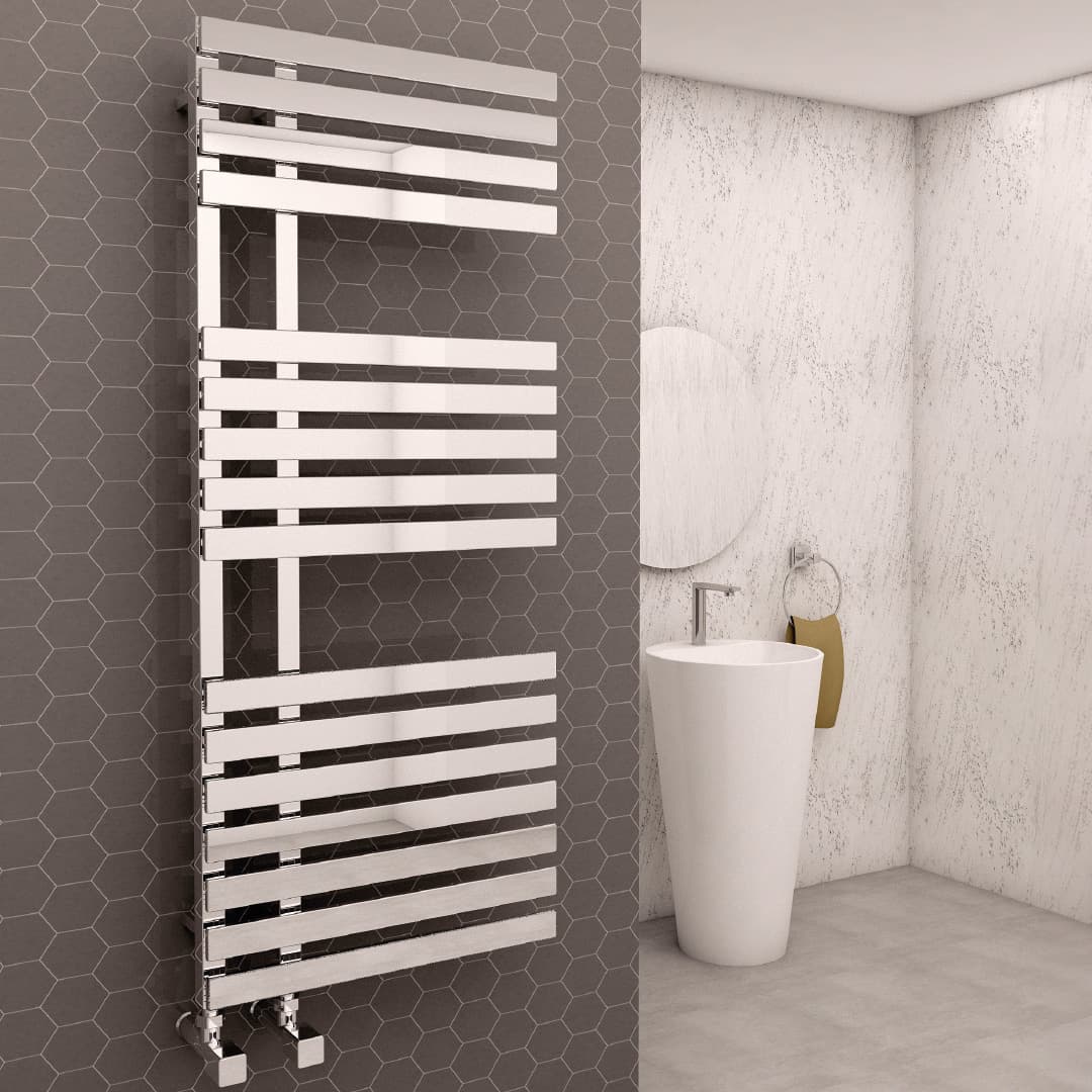 Elda Steel Designer Towel Warmer 500x775 POLISHED