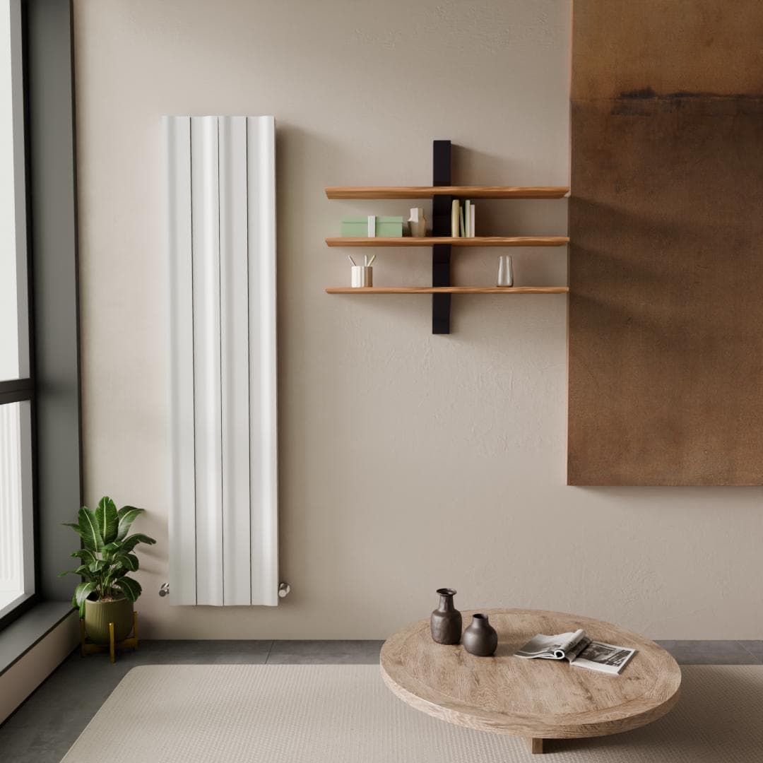 Faro Aluminium Design Radiator, Double, 409x1800, Vertical, WHITE