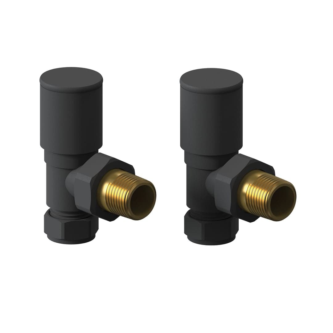 Manual Radiator Valve - Round Angled, Anthracite