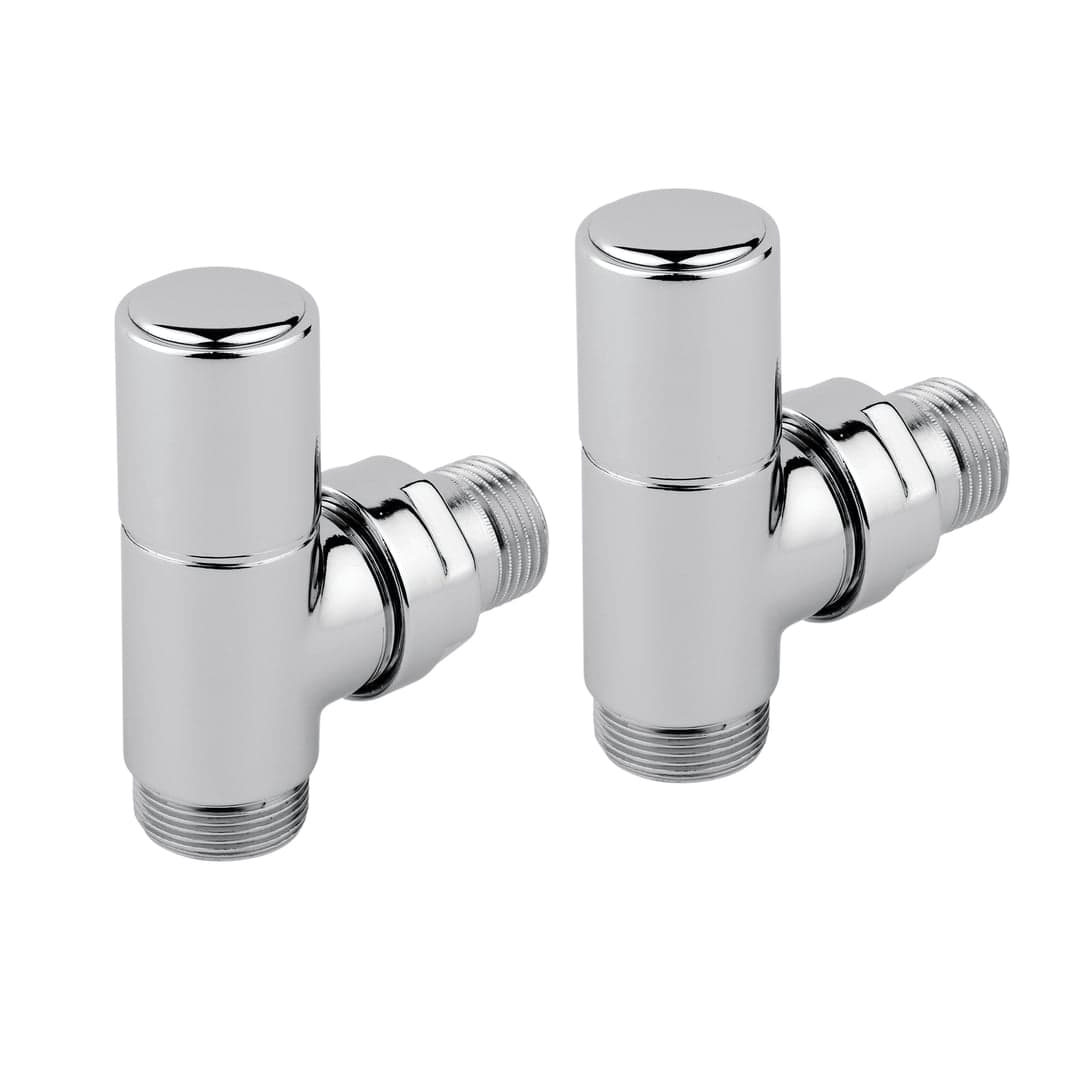 Manual Radiator Valve - Round Angled, Chrome