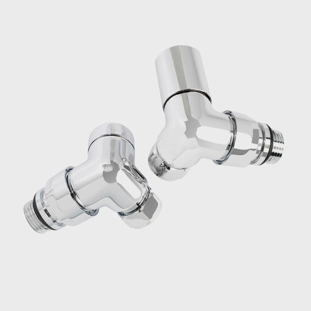 Manual Radiator Valve - Round Corner, Chrome
