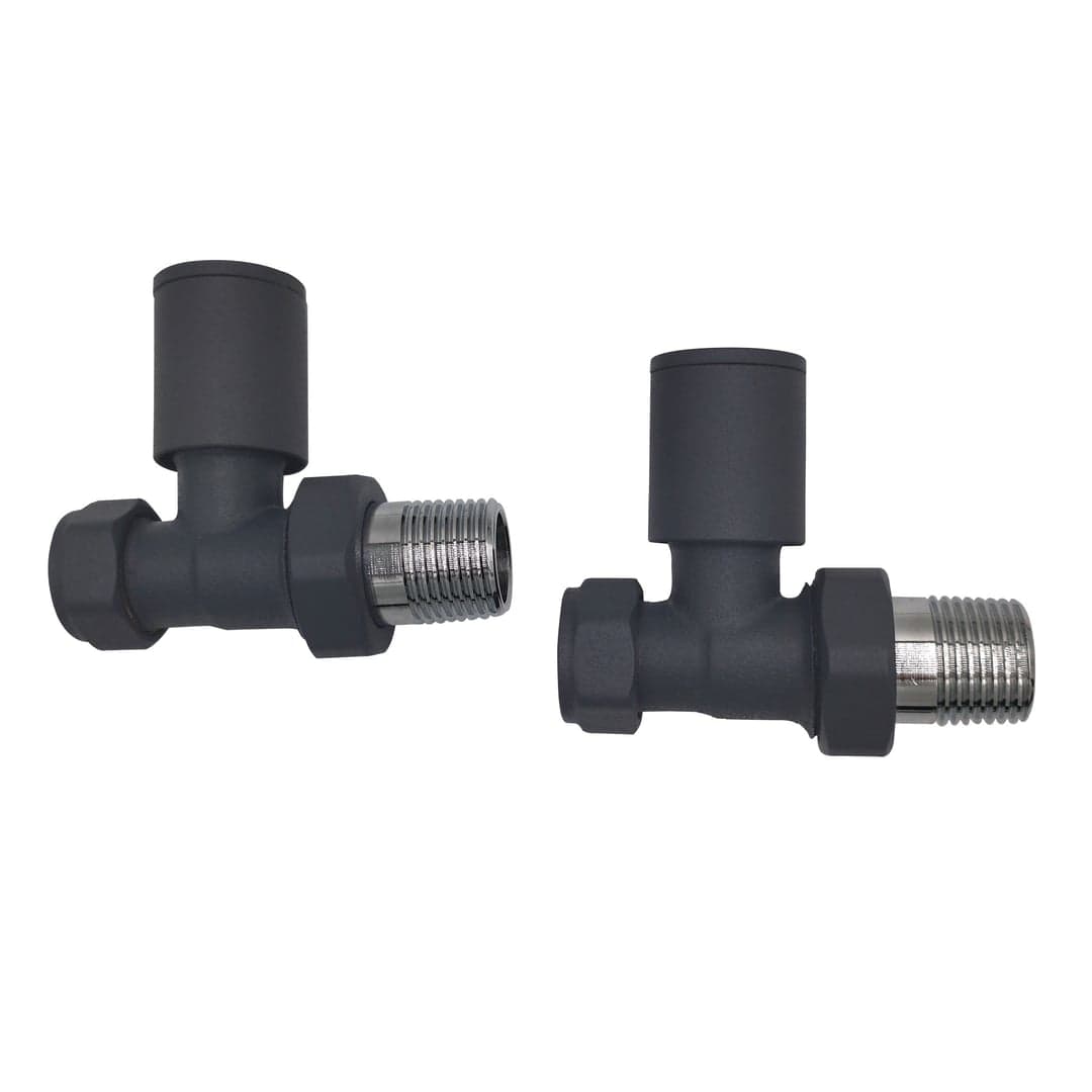 Manual Radiator Valve - Round Straight, Anthracite
