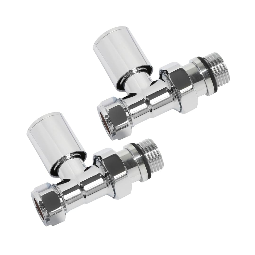 Manual Radiator Valve - Round Straight, Chrome