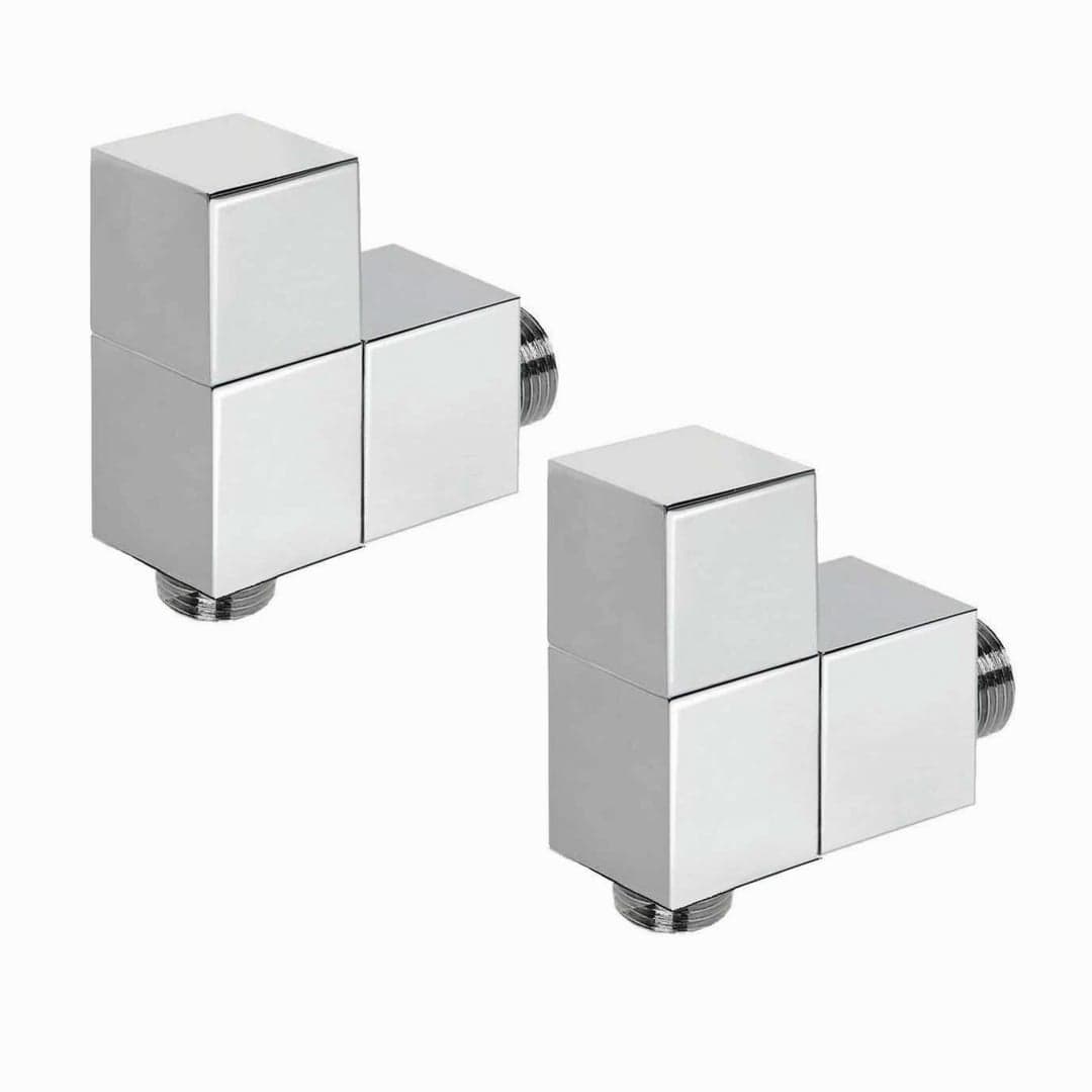 Manual Radiator Valve - Square Angled, Chrome