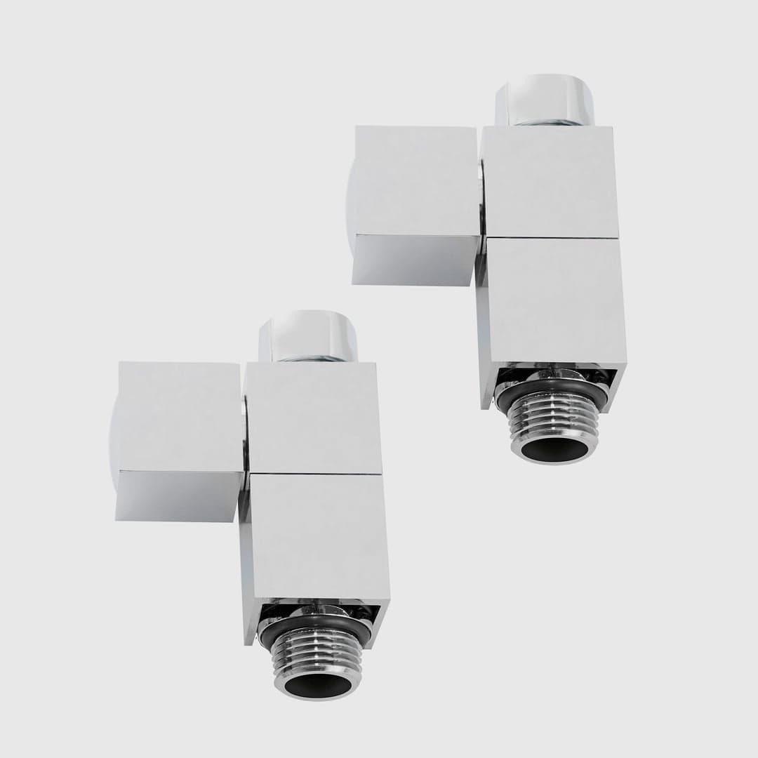 Manual Radiator Valve - Square Straight, Chrome