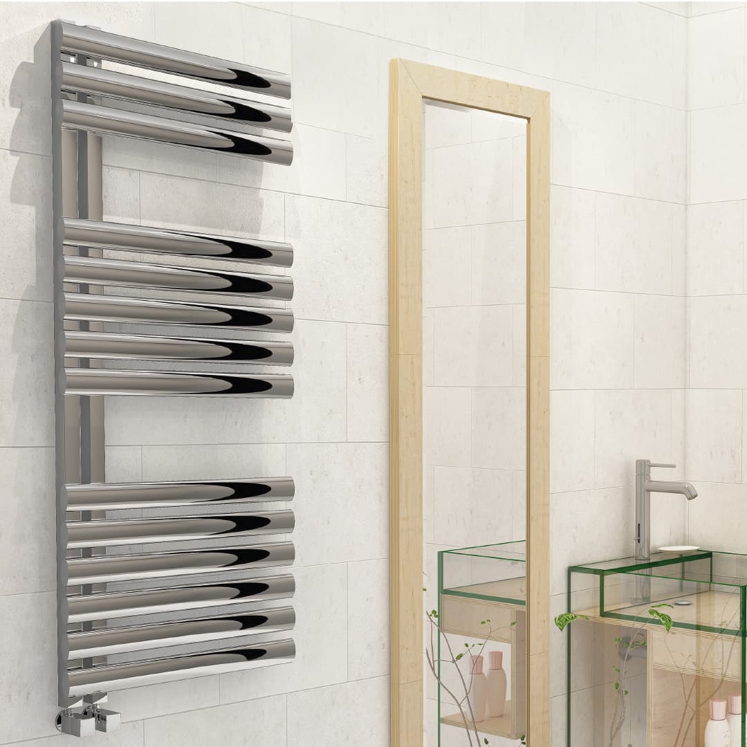 Milas Stainless Steel Towel Warmer 500x1180 Polished Chrome