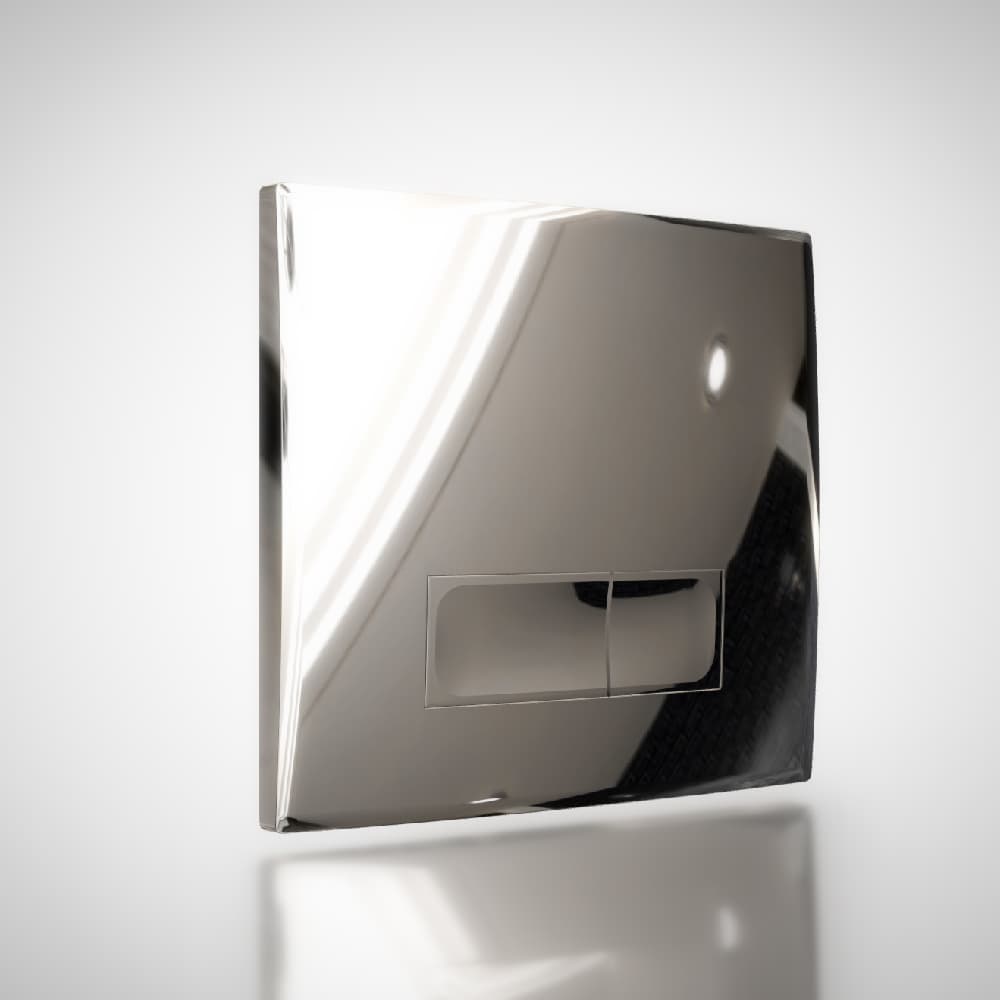 Dual Flush Plate - Square - Shiny Chrome P04