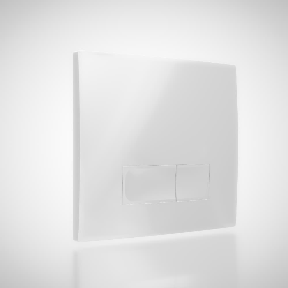 Dual Flush Plate - Square - White P04