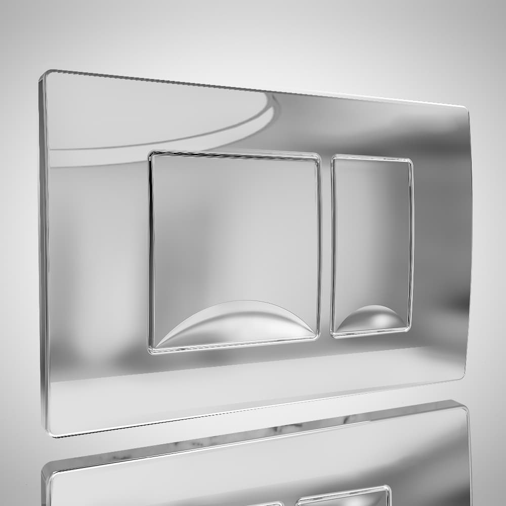 Dual Flush Plate - Rectangular - Shiny Chrome P06