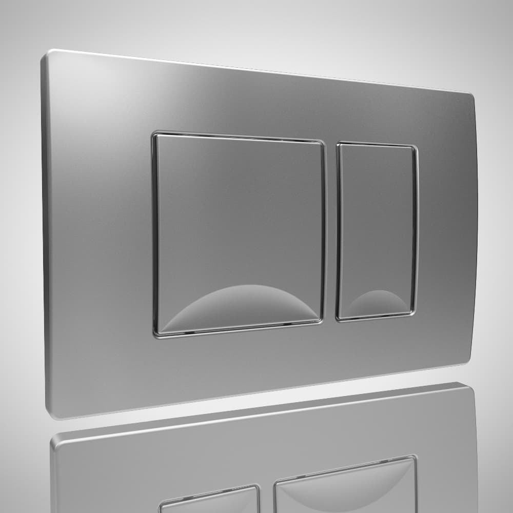 Dual Flush Plate - Rectangular - Matte Chrome P06