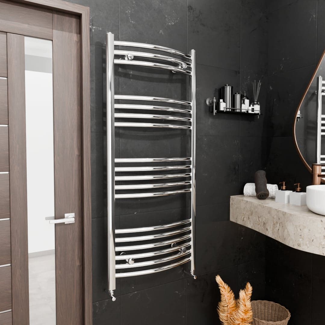 Pozo Towel Warmer Curved 500x1200 CHROME