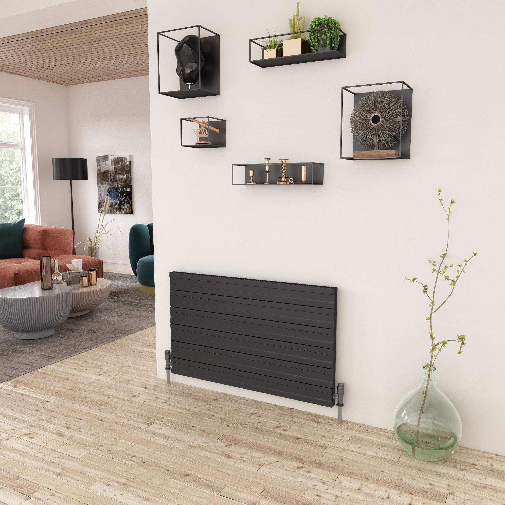 Tervo Aluminium Design Radiator, 603x1400, Horizontal, ANTHRACITE