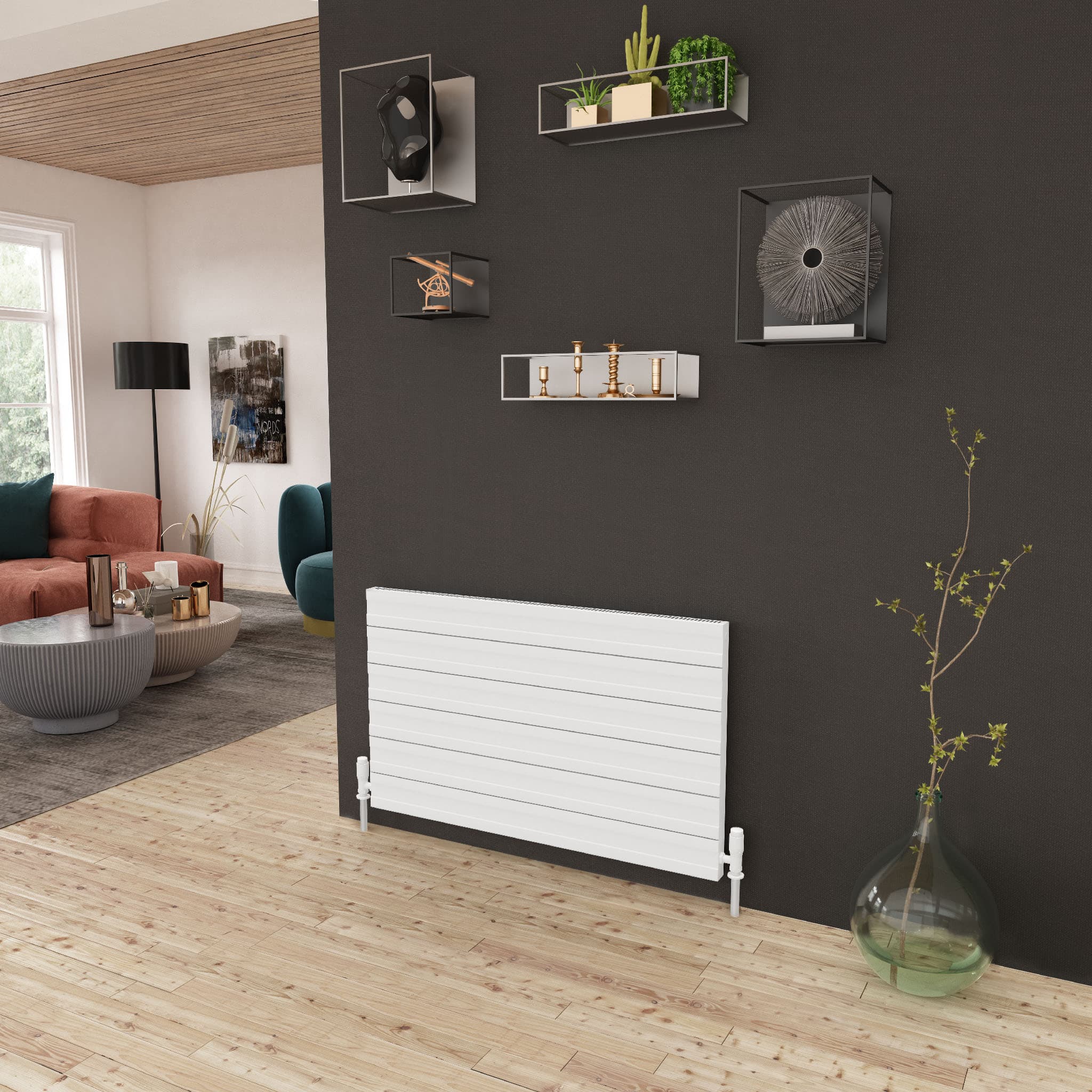 Tervo Aluminium Design Radiator, 603x1600, Horizontal, WHITE
