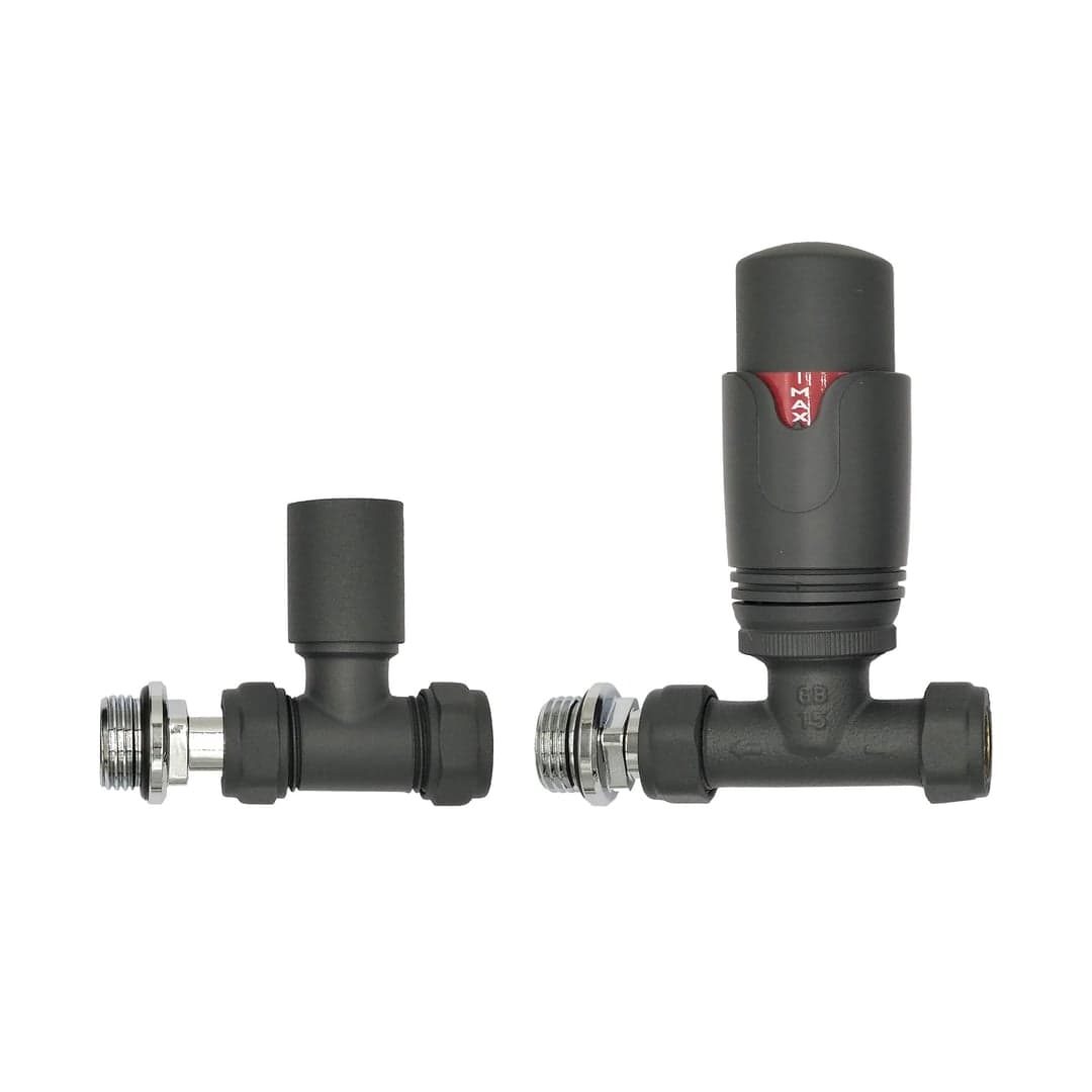 Thermostatic Radiator Valve (TRV) - Straight, Anthracite